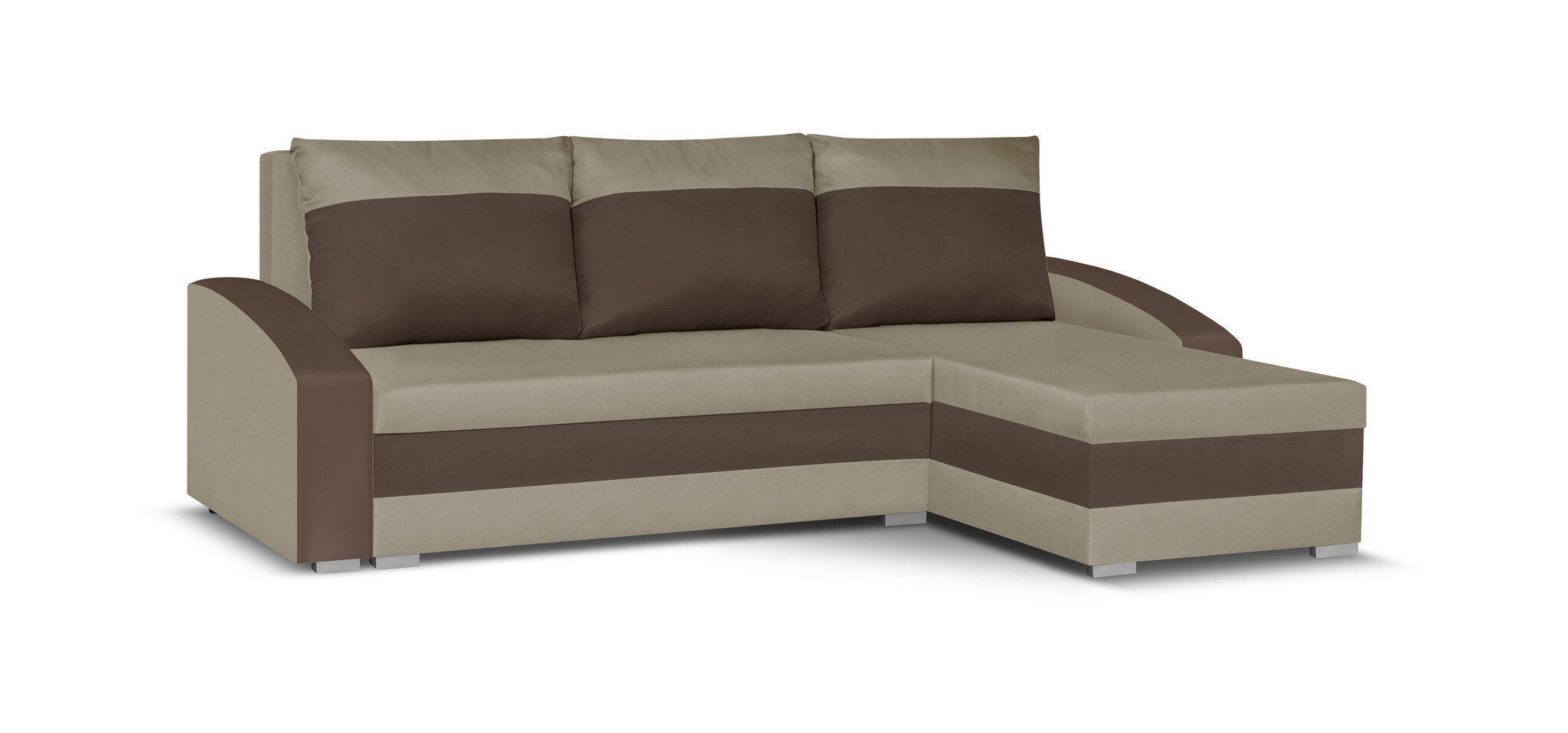 Universāls mīkstais stūra dīvāns Bellezza King, gaiši brūns/brūns cena un informācija | Stūra dīvāni | 220.lv