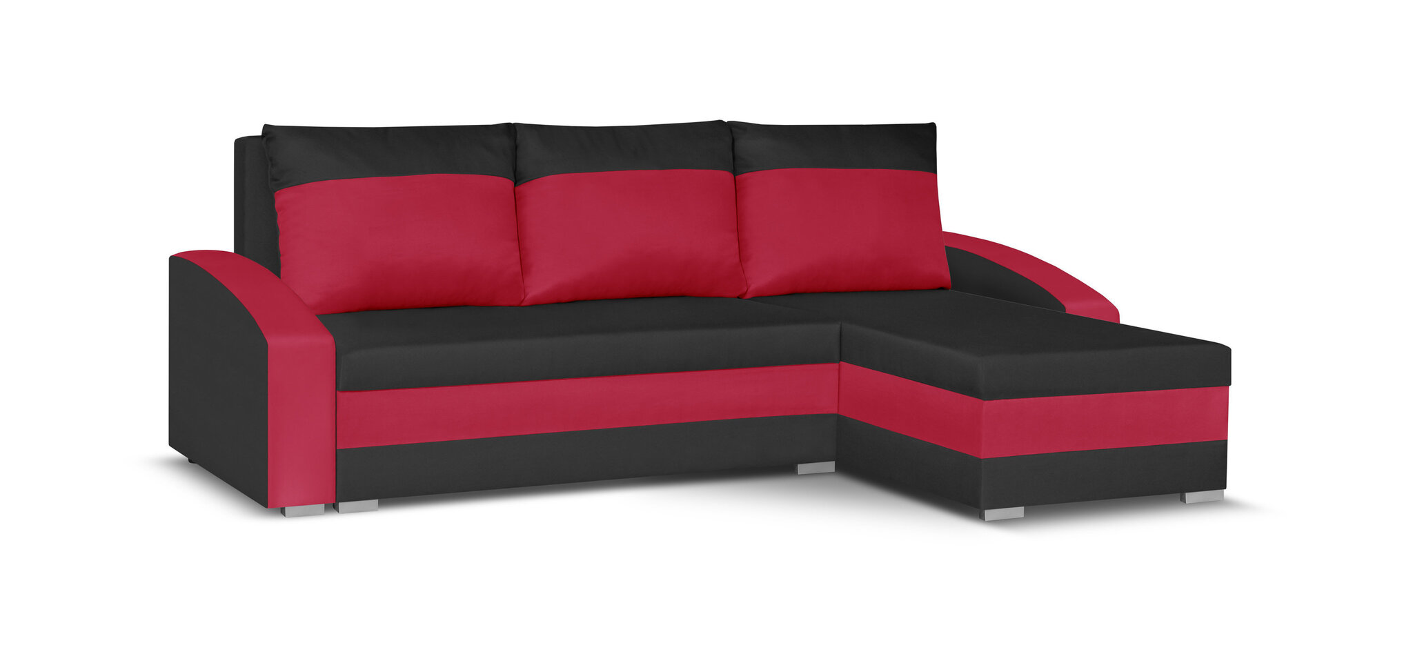 Universāls stūra dīvāns Bellezza King, melns/sarkans cena | 220.lv