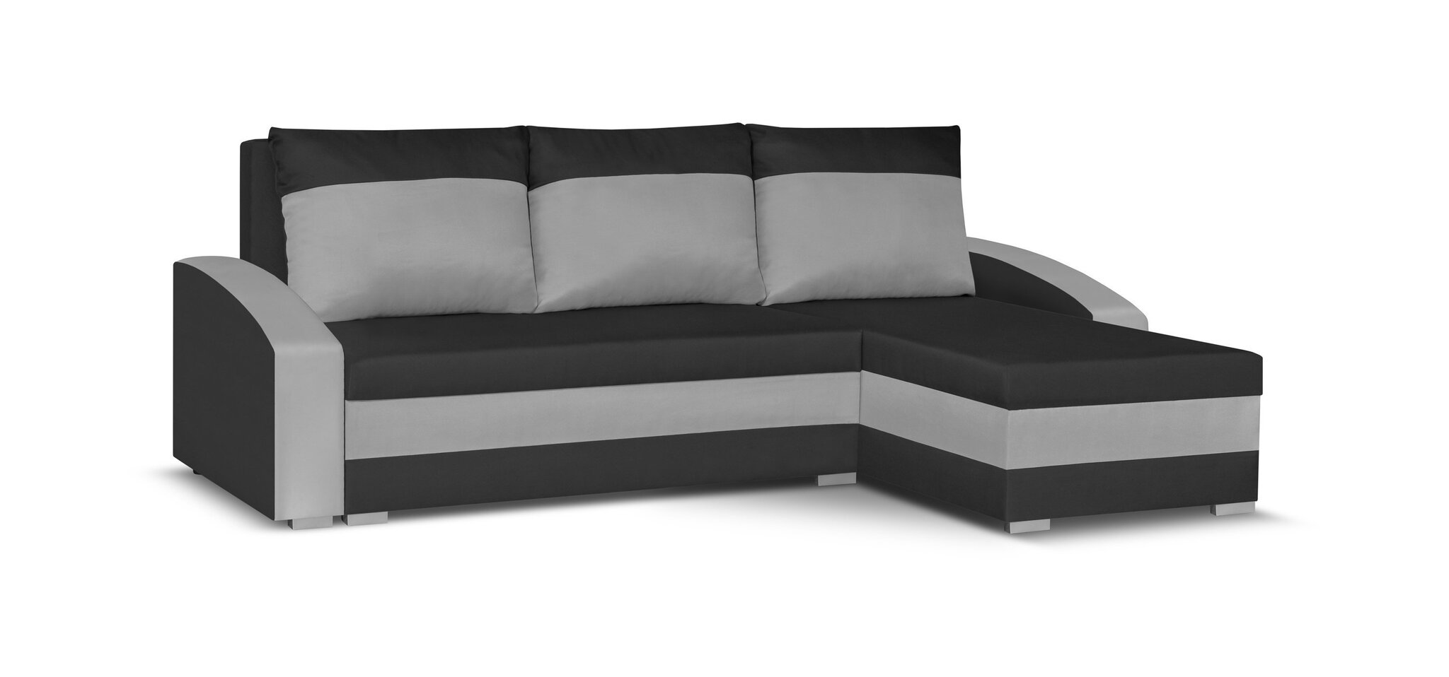 Universāls mīkstais Bellezza King stūris, melns / pelēks цена и информация | Stūra dīvāni | 220.lv