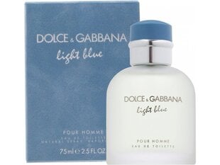 Tualetes ūdens Dolce&Gabbana Light Blue Pour Homme EDT vīriešiem 75 ml cena un informācija | Vīriešu smaržas | 220.lv