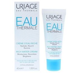 Mitrinošs sejas krēms sausai un ļoti sausai ādai Uriage Eau Thermale Rich Water Cream 40 ml cena un informācija | Sejas krēmi | 220.lv