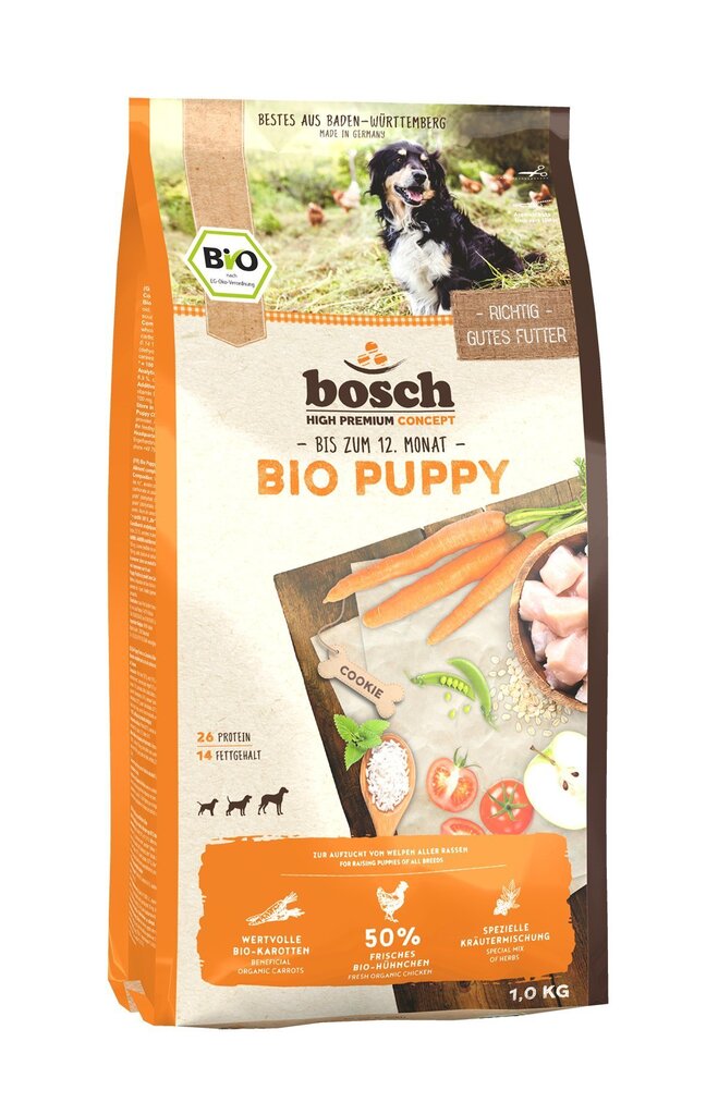 BIO Puppy pilnvērtīga barība visu šķirņu kucēniem līdz divpadsmit mēnešu vecumam 1 kg цена и информация | Sausā barība suņiem | 220.lv
