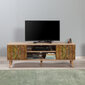 TV galdiņš Selsey Smartser 140 cm, brūns/daudzkrāsains цена и информация | TV galdiņi | 220.lv