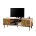 TV galdiņš Selsey Smartser 140 cm, brūns/daudzkrāsains