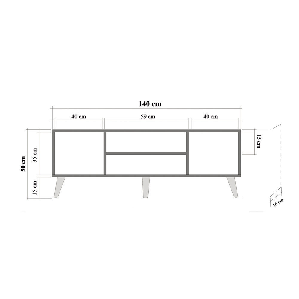 TV galdiņš Selsey Smartser 140 cm, brūns/ozola krāsas cena un informācija | TV galdiņi | 220.lv