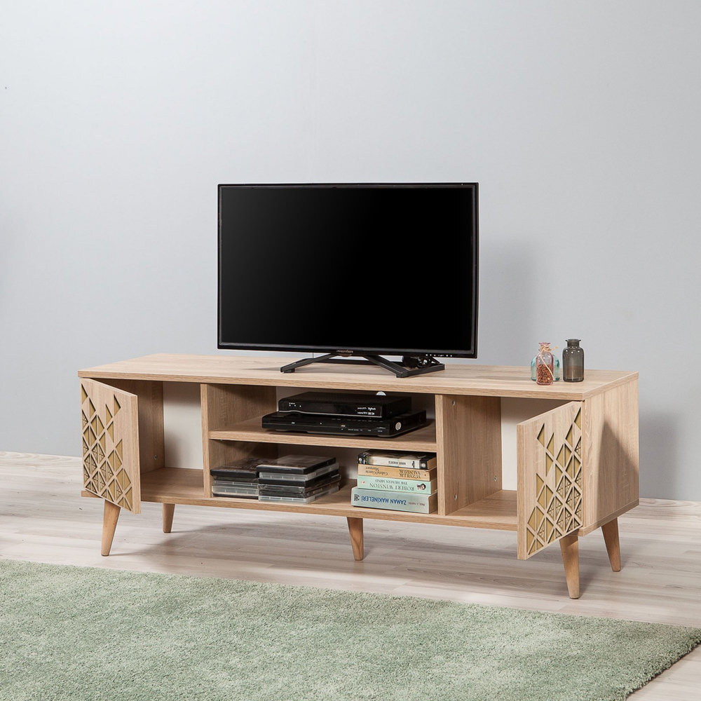 TV galdiņš Selsey Smartser 140 cm, brūns/ozola krāsas цена и информация | TV galdiņi | 220.lv