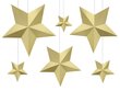Dekorācija Stars, zelta (1 iepak./ 6 gab.) cena un informācija | Svētku dekorācijas | 220.lv
