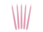 Koniskās sveces, matētas gaiši rozā krāsā, 24 cm, 1 iepakojums / 10 gab