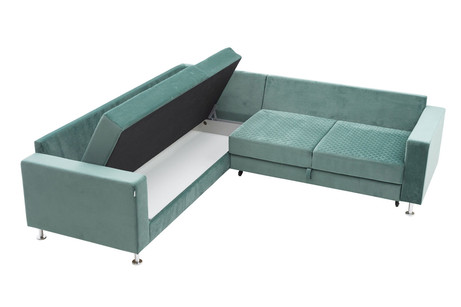Guļamistabas stūra dīvāns LAUKSVA OTTO ar koka kājiņām, zils cena un informācija | Stūra dīvāni | 220.lv