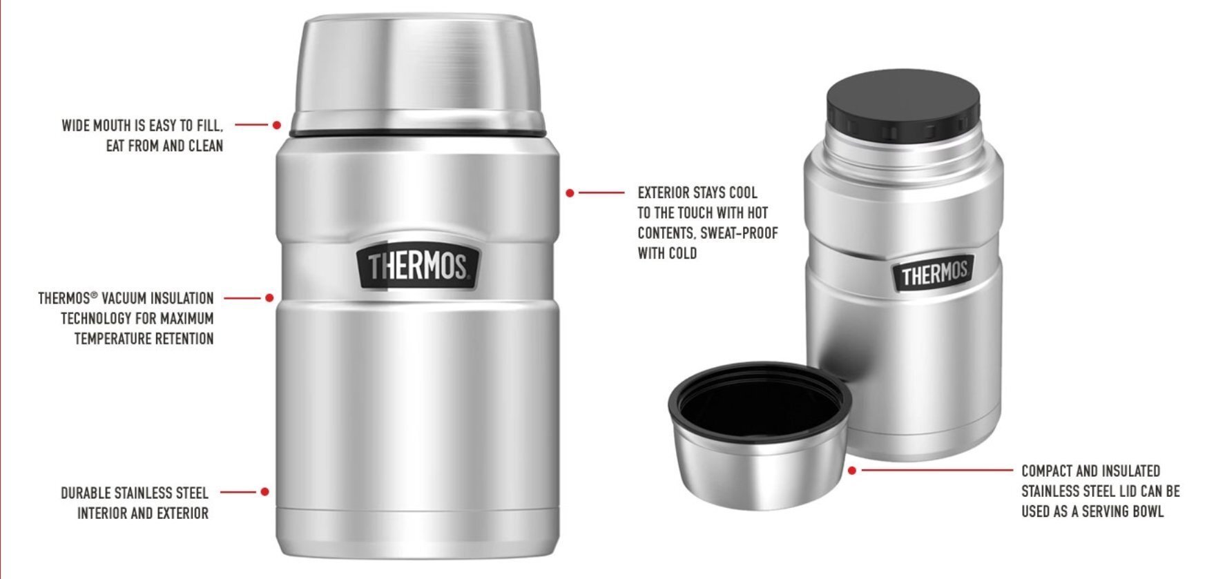 Pārtikas termoss THERMOS THSK3020CR cena un informācija | Termosi, termokrūzes | 220.lv