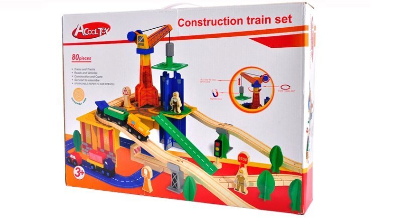 Koka būvlaukums, 80 daļas цена и информация | Rotaļlietas zīdaiņiem | 220.lv