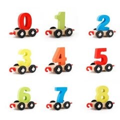 Attīstoša koka puzle "Vilciens ar cipariem" cena un informācija | Rotaļlietas zīdaiņiem | 220.lv