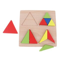Ģeometrisku formu koka puzle "Trijstūri" cena un informācija | Rotaļlietas zīdaiņiem | 220.lv