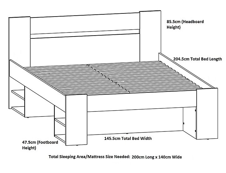 Gulta BRW Nepo Plus LOZ3S, 140x200 cm, balta цена и информация | Gultas | 220.lv