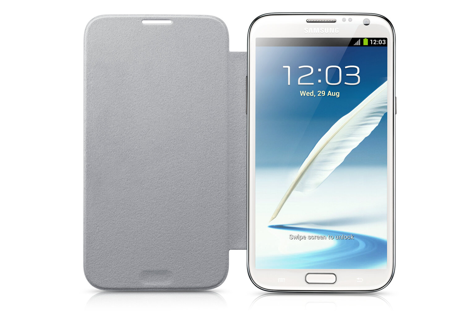 Samsung Galaxy Note 2 mobilo telefonu apvalks Flip Cover, balta cena un informācija | Telefonu vāciņi, maciņi | 220.lv