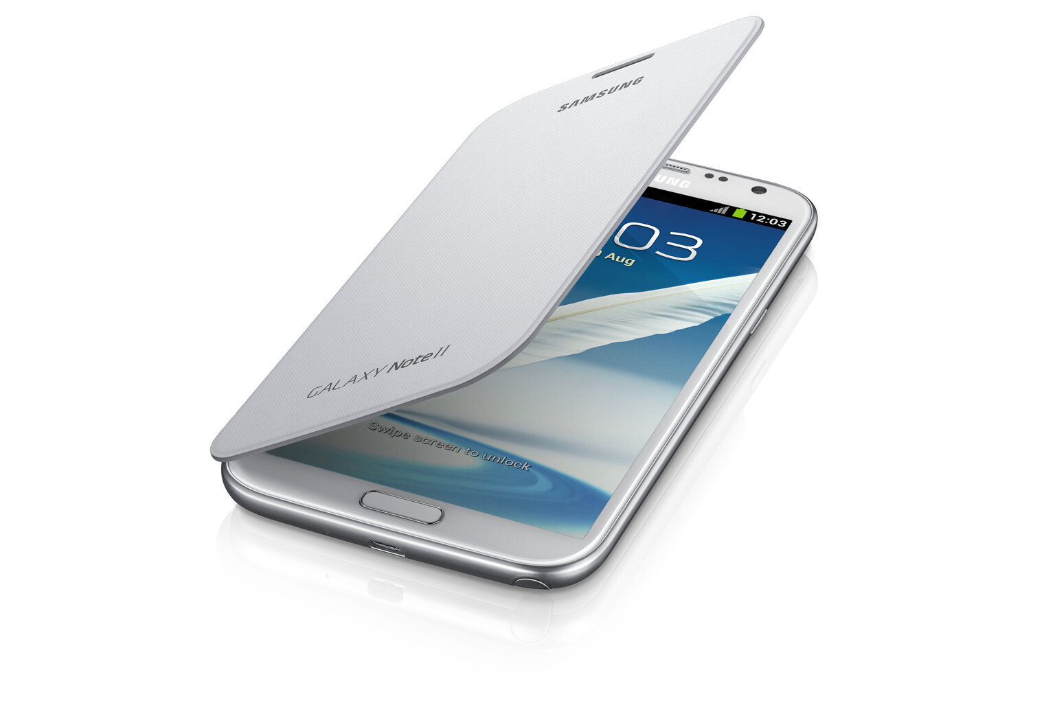 Samsung Galaxy Note 2 mobilo telefonu apvalks Flip Cover, balta cena un informācija | Telefonu vāciņi, maciņi | 220.lv