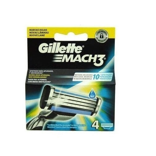 Skūšanās galviņas Gillette Mach3 4 gab. цена и информация | Skūšanās piederumi, kosmētika | 220.lv