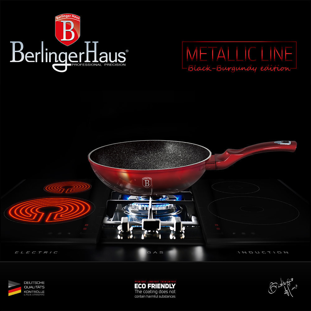 Berlinger Haus panna Black Burgundy Metallic Line, 28 cm cena un informācija | Pannas | 220.lv