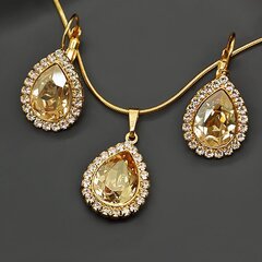 Комплект "Небесная Капля (Golden Shadow)" с кристаллами Swarovski™ цена и информация | Наборы украшений | 220.lv