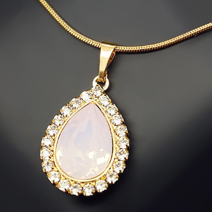 Kulons "Debesu Piliens (Rose Water Opal)" ar Swarovski™ kristāliem cena un informācija | Kaklarotas | 220.lv