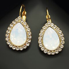 Серьги "Небесная Капля (White Opal)" с кристаллами Swarovski™ цена и информация | Серьги | 220.lv