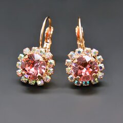 Auskari "Krāšņums II (Rose Peach)" ar Swarovski™ kristāliem цена и информация | Серьги | 220.lv