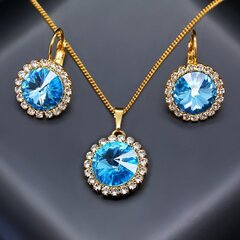 Komplekts "Klaris (Aquamarine Blue)" ar Swarovski™ kristāliem cena un informācija | Rotaslietu komplekti | 220.lv