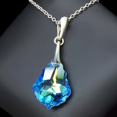 Sudraba kulons "Baroka IV (Aquamarine Blue AB)" ar Swarovski™ kristāliem цена и информация | Украшения на шею | 220.lv