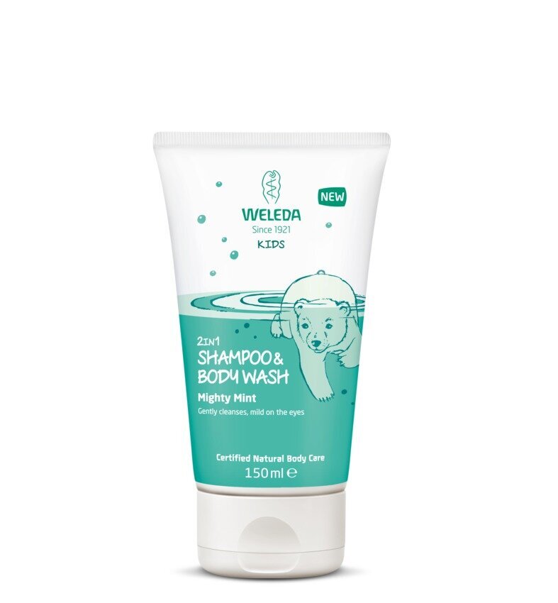 Bērnu šampūns un dušas želeja Weleda Kids 2in1 Fresh Mint 150 ml цена и информация | Bērnu kosmētika, līdzekļi jaunajām māmiņām | 220.lv