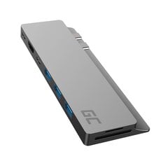 Adapteris Green Cell HUB Connect60 8in1 Thunderbolt 3, USB-C, HDMI, 3x USB 3.0, SD, microSD cena un informācija | Adapteri un USB centrmezgli | 220.lv