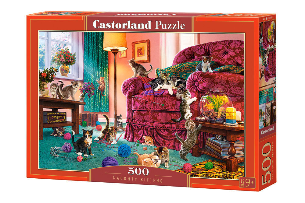 Puzle "Naughty Kittens" Castorland, 500 d. cena un informācija | Puzles, 3D puzles | 220.lv
