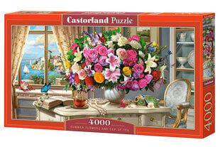 Puzle Puzzle Castorland Summer Flowers and Cup of Tea, 4000 gabaliņi cena un informācija | Puzles, 3D puzles | 220.lv