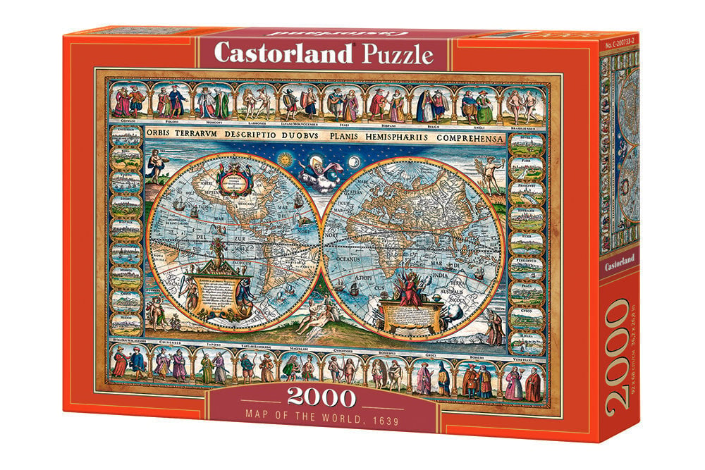 Castorland puzle Map of the world, 1639, 2000 gabaliņi cena un informācija | Puzles, 3D puzles | 220.lv