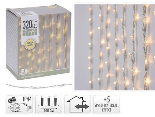 LED Virtene Lāstekas, 320LED цена и информация | Ziemassvētku lampiņas, LED virtenes | 220.lv