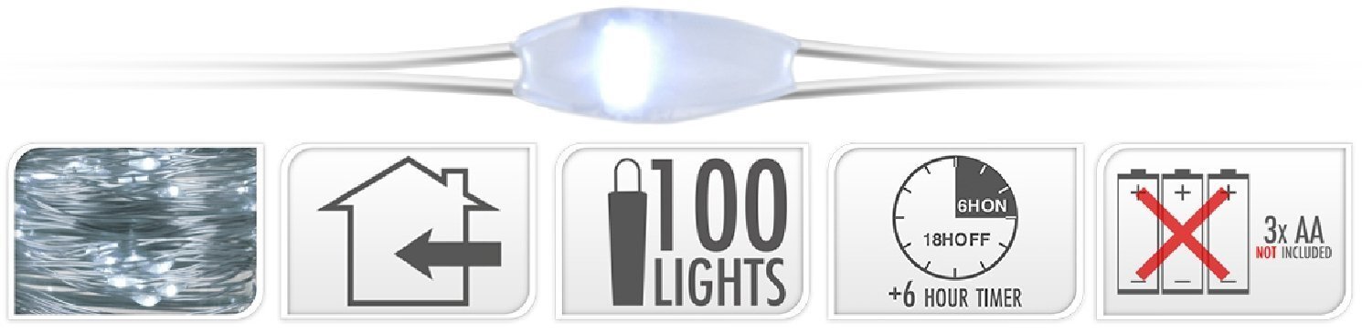 Ziemassvētku virtene, 100 LED cena un informācija | Ziemassvētku lampiņas, LED virtenes | 220.lv