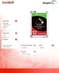 Seagate ST12000VN0008 цена и информация | Внутренние жёсткие диски (HDD, SSD, Hybrid) | 220.lv