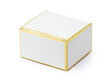 Dekoratīvas kastītes saldumiem, baltas ar zelta krāsas maliņām, 6x3,5x5,5 cm, 1 iepak./10 gab. цена и информация | Vienreizējie trauki | 220.lv