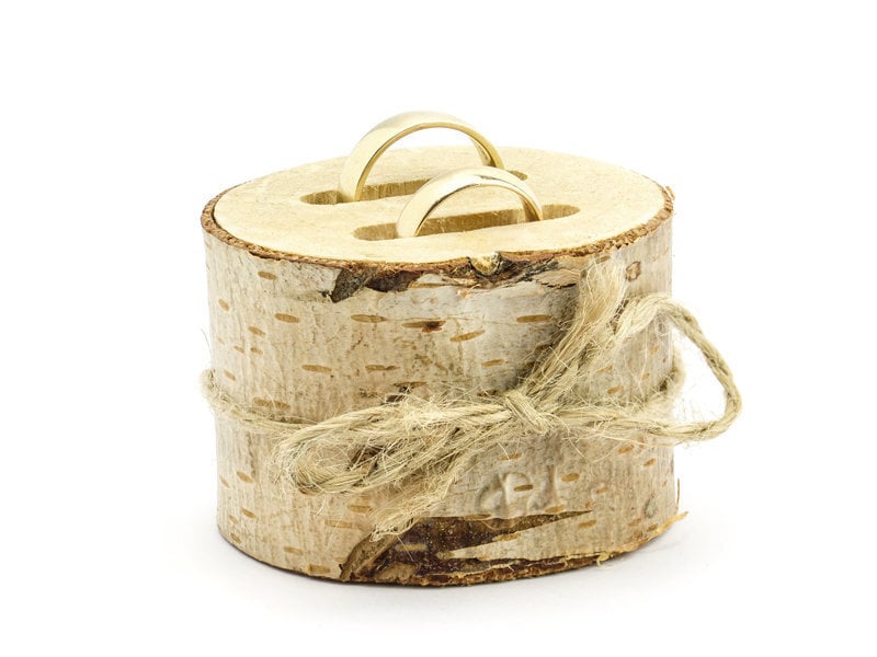 Koka kāzu gredzena turētājs, 6x4 cm, 1 gab. цена и информация | Svētku dekorācijas | 220.lv