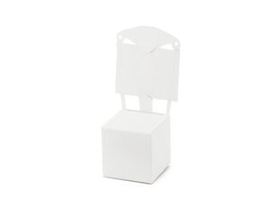 Декоративные настольные карточки и коробки для угощений Chair, белые, 5x5x13,5 см, 1 уп/10 шт цена и информация | Праздничная одноразовая посуда | 220.lv