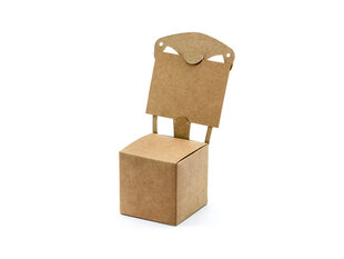 Dekoratīvas galda kartītes un kastītes saldumiem Chair, brūnas, 5x5x13,5 cm, 1 kastē/50 iepak. (1 iepak./10 gab.) cena un informācija | Vienreizējie trauki | 220.lv