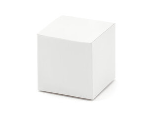 Dekoratīvas kastītes saldumiem, baltas, 5x5x5 cm, 1 iepak./10 gab. cena un informācija | Vienreizējie trauki | 220.lv