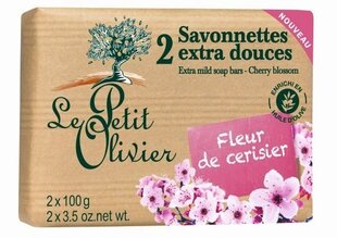 Мыло Le Petit Olivier Extra Cherry Blossom 2 х 100 г цена и информация | Мыло | 220.lv