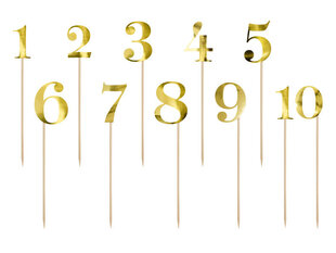 Knaģi Cipari, zelta krāsas, 25,5-26,5 cm, 25,5-26,5 cm, 1 kaste/50 iepak. (1 iepak./11 gab.) cena un informācija | Vienreizējie trauki | 220.lv