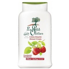 Dušas krēms Le Petit Olivier Raspberries 250 ml cena un informācija | Dušas želejas, eļļas | 220.lv