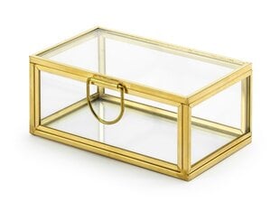 Стеклянная коробочка для колец, золотая 9x5,5x4 см цена и информация | Праздничные декорации | 220.lv