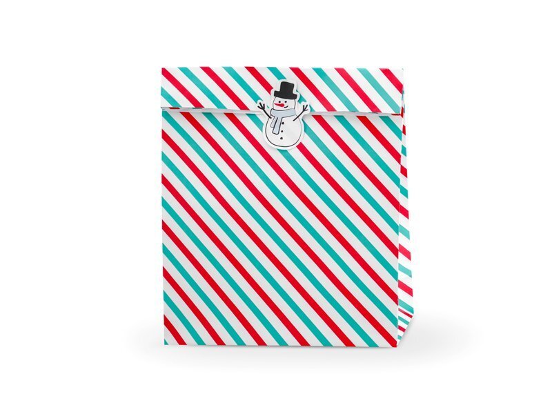 MAISIŅI XMAS STRIPE 25X11X27CM 3GAB. +3UZLĪMES cena un informācija | Dāvanu saiņošanas materiāli | 220.lv