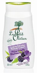 Dušas krēms Le Petit Olivier Blackberry and Violet 250 ml cena un informācija | Dušas želejas, eļļas | 220.lv