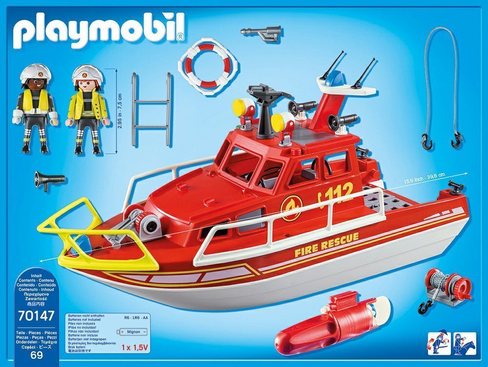 70147 PLAYMOBIL® City Action, Ugunsdzēsības glābšanas laiva cena un informācija | Konstruktori | 220.lv