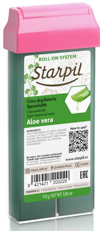 Vasks depilācijai kasetnē Starpil Roll-On Aloe Vera Fruit 110 g цена и информация | Depilācijas līdzekļi, vaksācijas piederumi | 220.lv