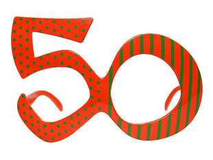 Аксессуар для фотосессии очки 50 лет, оранжевые (1 кор / 25 шт.) цена и информация | Праздничные декорации | 220.lv
